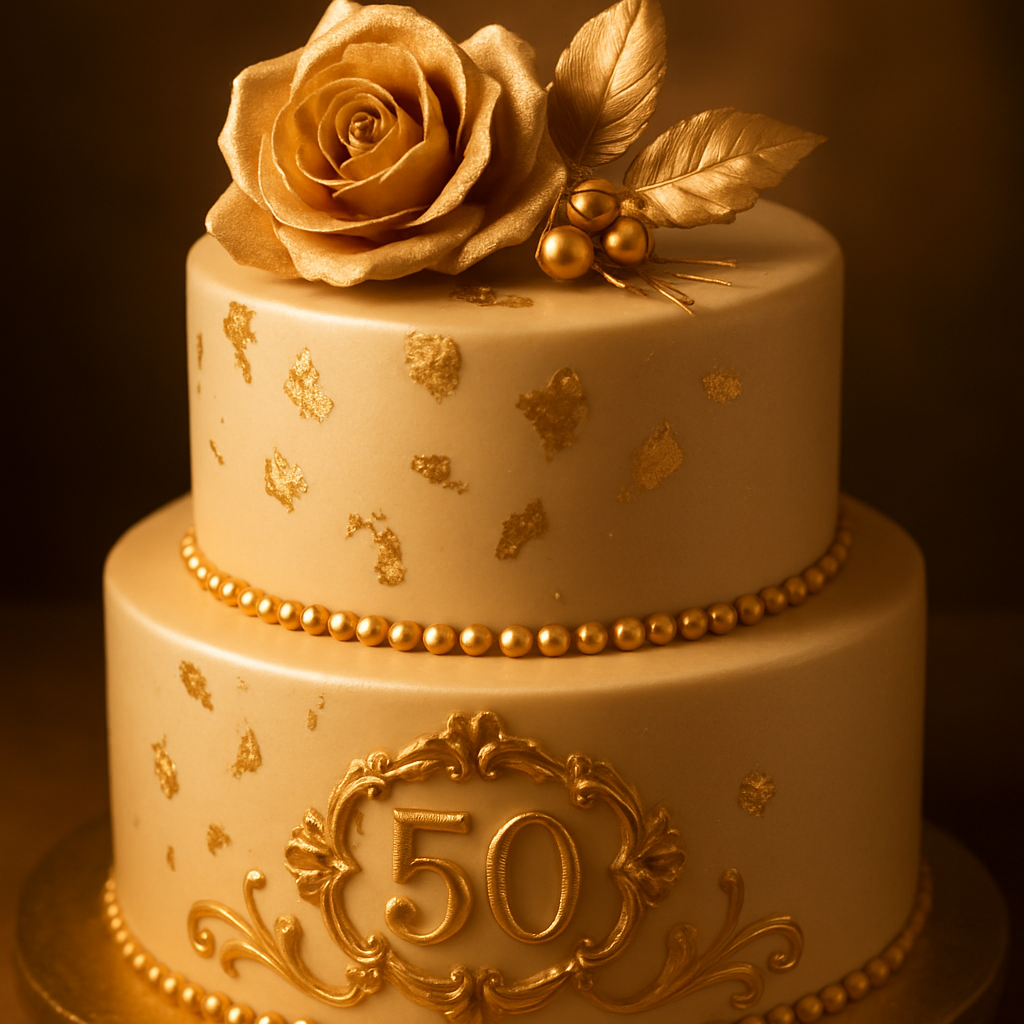 Golden Anniversary Cake